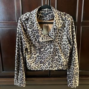 Fate Leopard Moto Jacket - Size Small NWT